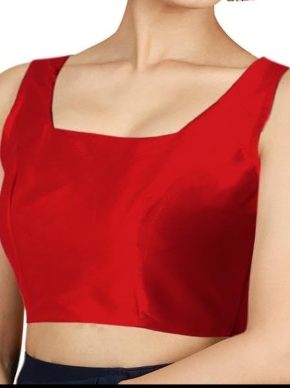 Women's Red Square-Neck Camisole Crop Top